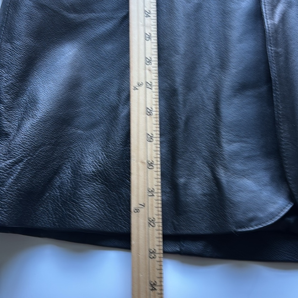 Oakridge Men's Genuine Leather Black Blazer Oversized Long - Picture 6 of 12